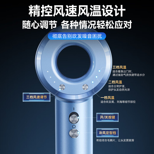 Quan Shang German brand丨Hair care quick-drying hair dryer home silent negative ion high power does not hurt hair high-speed leafless hair dryer dormitory hair dryer barber shop hair drying hair care repair丨15 seconds quick drying 2025 new model 900 million+ water light plasma repair