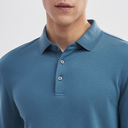 Youngor POLO shirt for men high quality cotton modal blended plain weave extra soft fabric men's POLO shirt soft and comfortable 2025 new product gray blue VLYM519961HCA XL (recommended 150-165Jin Jin equals 0.5kg)