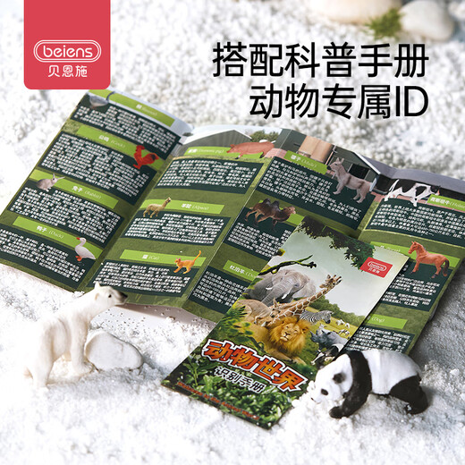 Bainsshi Children's Toys Animal World Boys Puzz Puzz Modèle Set Rangement Boîte d'anniversaire Gift 40 Pieces