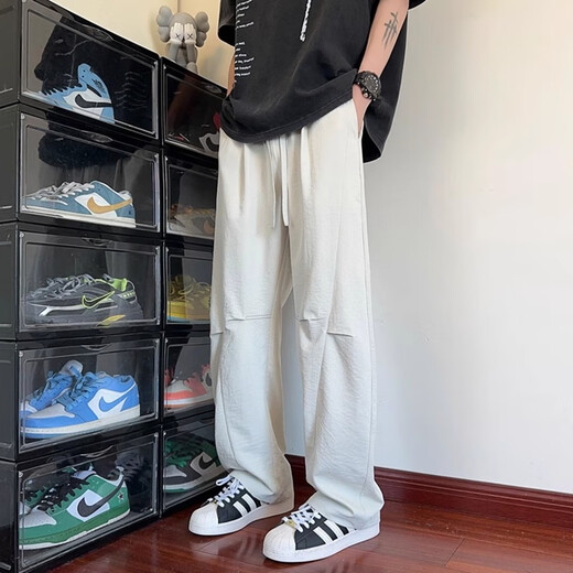 FOG SKY裤子男夏季薄款休闲裤男冰丝高街速干工装裤凉感透气直筒宽松长裤 MYY-MYK25-9902森林绿 XL （建议145-160斤）