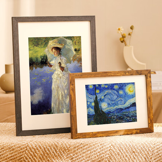实木相框画框空框挂墙摆台4k空白画框a4展示裱框a3油木质外框定制 实木平角【柚木色】4K【内径3895