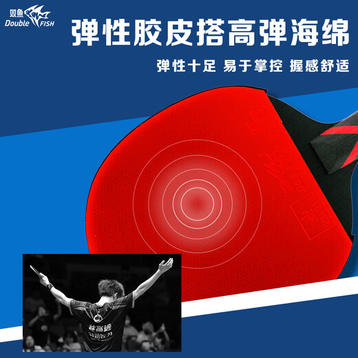 Pisces (DOUBLE FISH) table tennis racket Black Warrior 5-star competition-level single racket professional-level horizontal pen-hold racket beginner racket 5-star horizontal racket