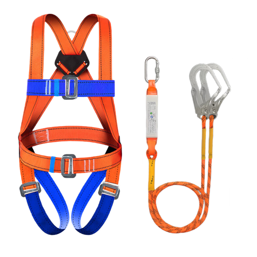 Jingte Jingcang Suda five-point safety belt 2 meters (double large hook with buffer bag) safety rope anti-fall safety buckle aerial work safety belt