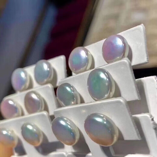 Baroque natural freshwater pearl button earrings for women S925 sterling silver silver needle 12-13mm spring and summer shaped earrings Freshwater button pearl earrings 13-14mm S925 sterling silver