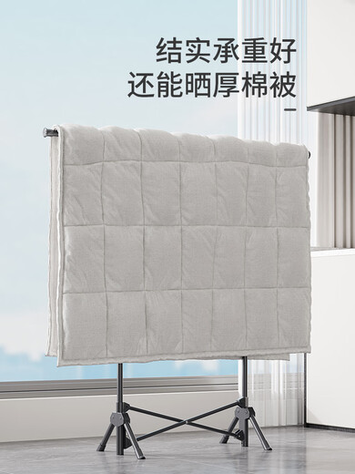 Erstes Konzept von Kleidung Trocknungsregal im Innenhause im Haushaltsboden, faltbares Schlafzimmer Kleidung Kleiderbügel kleine Wohnung Balkon Kleidung Quilt Edelstein Limette [Aufzug und verlängerte Doppelstangenmodell + Trocknungsnetz] 15122