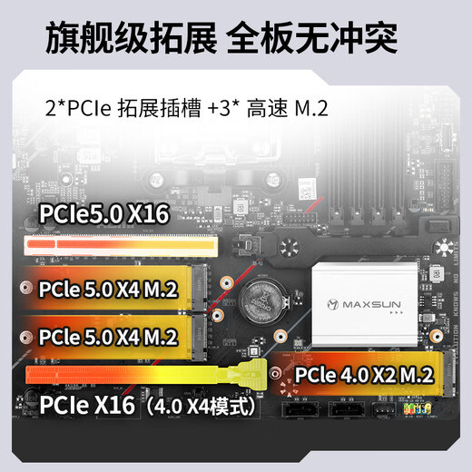 MAXSUN Terminator B850M PRO WIFI computer motherboard supports DDR5 CPU 9950X/9800X3D/9700X/9600X/(AMD B850/AM5 interface)
