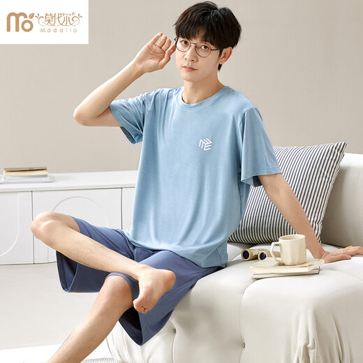 Yalu Men's Pyjamas Suit Shorts d'été Shorts minces de glace d'été. Home de grande taille décontractée soyeuse g [6624] Coquille de shorts modaux et respirant L [Recommandé 100-120 Jin [Jin est égal à 0,5 kg]]]