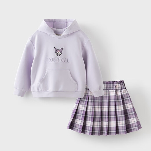 David Bella mid-sized children's skirt spring and autumn clothes girls purple plaid skirt college style JK pleated skirt