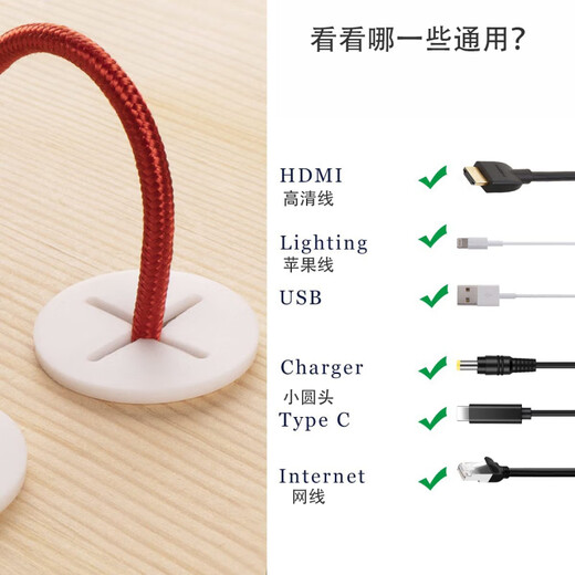 HENGCHAO desktop threading hole cover mobile phone counter dustproof wire hole plug small hole wire plug cross silicone hole black 20mm black (10 pieces)