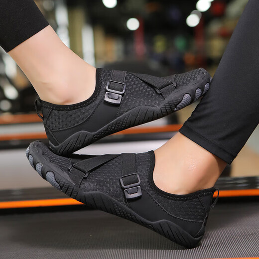 COMIC SOUL Yoga Shoes Indoor Training Shoes Indoor Fitness Shoes Silent Rope Skipping Shoes Women's Pilates Jumping Yoga Shoes Special D118 Black 40