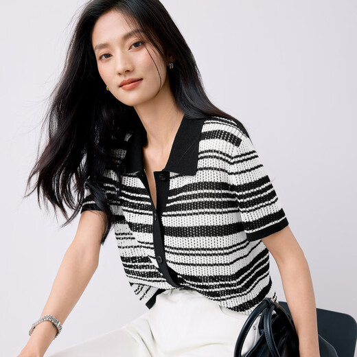 EIFLI (EIFINI) EIFLI SUMARILLO RAYO PARA MUJERES VERSATILLO VERSATILE Casual Slim Top para mujeres 2025 Summer Nuevo estilo negro S