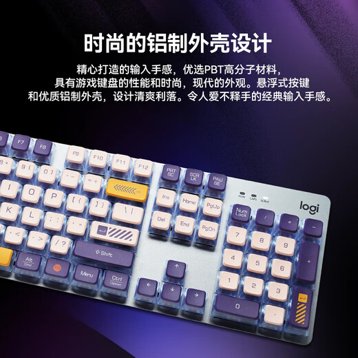 罗技（Logitech）K845机械键盘游戏电竞有线键盘电脑办公键盘个性定制键帽版送男生女友礼物 K845极光紫 红轴