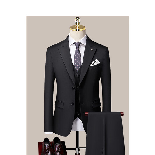 
TPZBWG high-end brand suit suit set for men 2025 new business casual groom wedding dress three-piece dark gray two-piece M