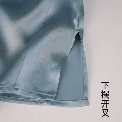圆领打底衫100%桑蚕丝有袖外穿孝敬中老年真丝背心真丝吊带女 826 2XL