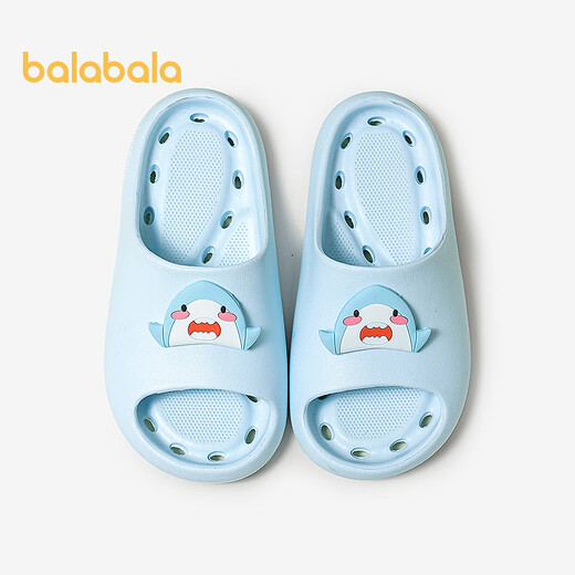 Balabala children's shoes children's slippers indoor home bathroom bath leaking slippers for boys and girls blue tone 00388 36 (inner length 22cm recommended foot length 21cm)