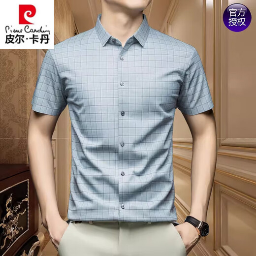 Pierre Cardin Summer Mulberry Silk Mulberry Silk Camiseta de manga corta Fashion Fashion Fashion Fashion Free Free Iron Iron Iron Terry Men rojo 1 GR-3519 Camisa gruesa a cuadros de manga corta M 165