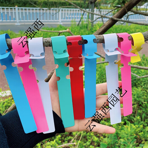 PVC waterproof ring label flower plant gardening label plastic orchid label seedling Kao label two sections (white 200 sheets)