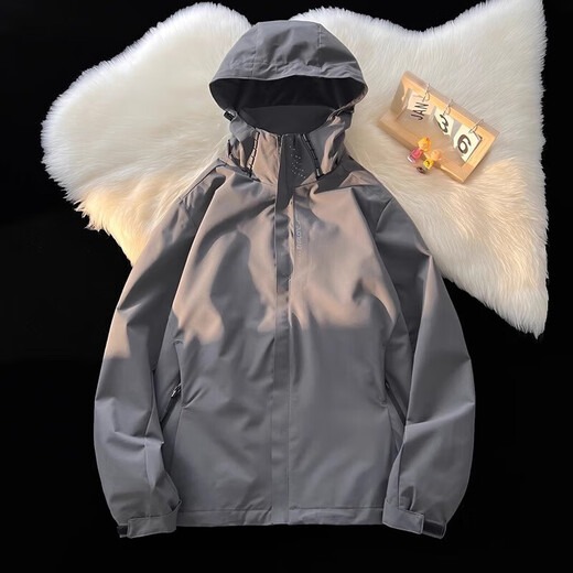 Benny Road Baleno Frühlings- und Herbstwindproof-Jacke Drei-in-eins-Windmantel wasserdichte Regendichte im Freien im Freien mit schwarzer großer Reitkleidung 6628 Khaki reguläre One Size M.