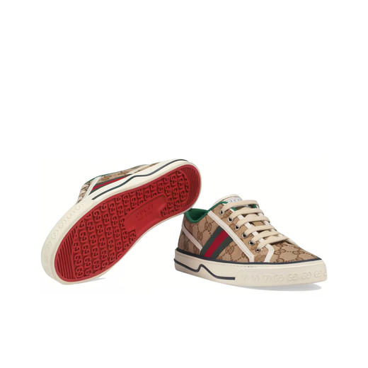 古驰（GUCCI）Tennis 1977 GG 圆头平跟运动经典时尚板鞋 情侣款节日送礼 棕色606110 HVK20 9766 （女款） 34