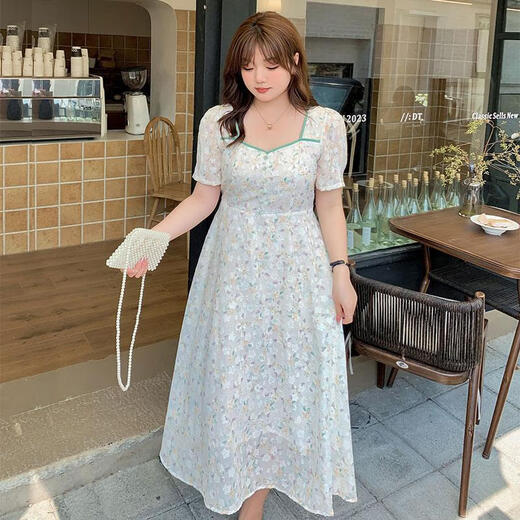 Seiten übergroße fette mm sanfte Temperament und schlank neuer chinesischer Cheongsam-Kleid 1391 Menschen chinesischer Stil 2025 Sommer neuer Stil 22 Apple Green Kleid 2xl 130-145jin [Jin gleich 0,5 kg]