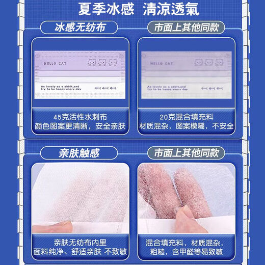 【7371人好评】冰感成人口罩夏季薄款可爱腮红渐变色女生卡通印花 冰感【蓝小熊】成人 100只【独立包装】