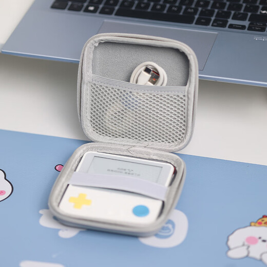 YWZR Word Machine Portable PU Waterproof Storage Bag Suitable for Baicizhan MAX Word Machine Storage Box Large Capacity with Net Pocket for Counting Word Machine Word Machine Gray PU Waterproof Suitable for Baicizhan MAX