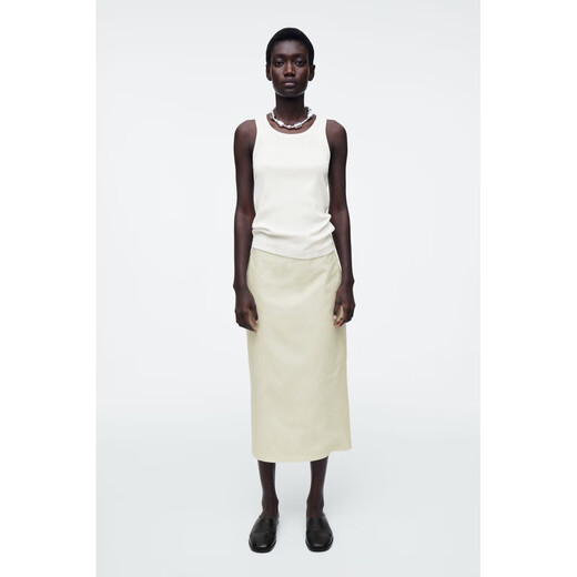 COS de falda de algodón blanco cremoso para mujer1283702002 32