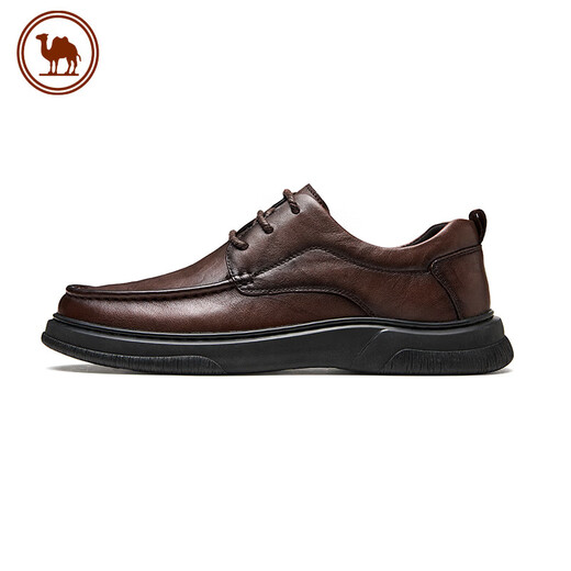 Camel Commuting Business Cowhide Leather Shoes Men's Soft Sole Increased Daily Casual Shoes P15A211020 Brown 40