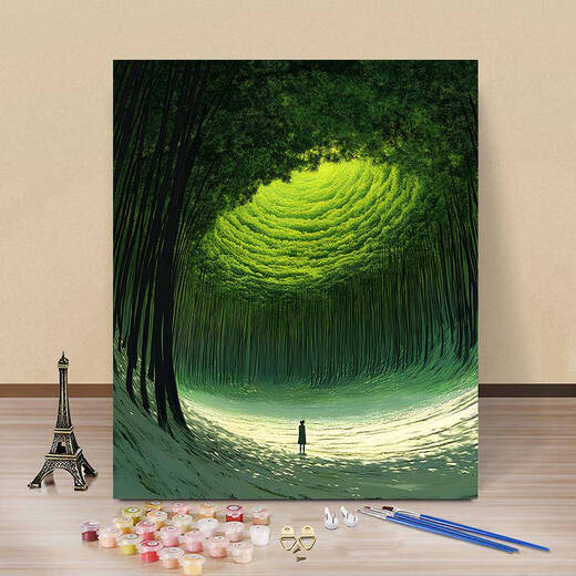 
XMSJ Hayao Miyazaki landscape digital oil painting coloring high-value style living room decoration painting Z-679 light color bottom 40X50CM ordered inner frame + pen pigment without outer frame