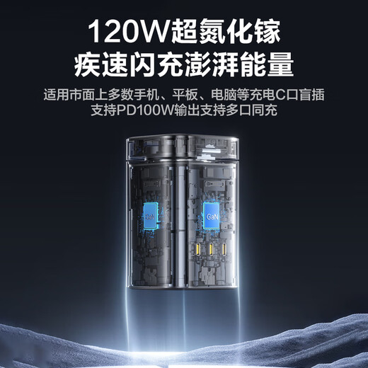 Pinsheng 120W gallium nitride desktop charger station qi2 wireless charging magnetic suction Type-C multi-port fast charging 100W socket suitable for Apple 17/16 Huawei mobile phone computer headphone watch