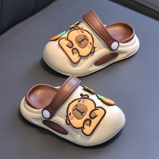 Kapibala Children's Cave Shoes Summer 2025 Nouveau super mignon Sandales de confort extérieur décontractées pour garçons et filles bleu marine 34 - 35 longueur intérieure 20,5 cm