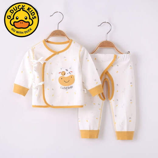 G.Duckkids Neugeborenes Baby Split Set reines Baumwollbaby Herbst Kleidung Herbsthose Neugeborene Mönch Vollmond Kleidung vier Saisons Baby Pyjamas 11155 Blau Four Seasons 52 (empfohlen für Neugeborene 8-10 Jin [Jin gleich 0,5 kg]))