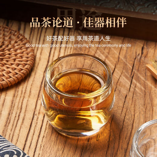 Toggle cup, high-end glass master cup, personal single cup, transparent Kung Fu tea cup, tea set, war drum cup, high-end 75ml (1 piece)