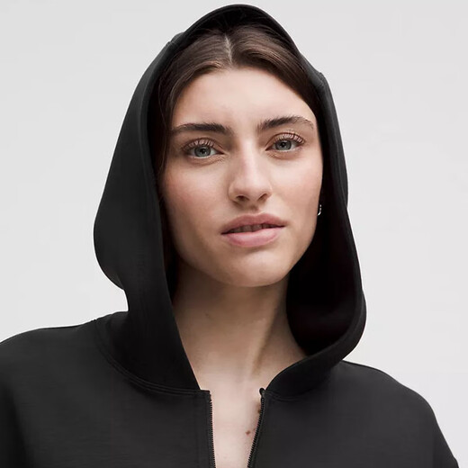 lululemon露露外套  女士Smooth Spacer 全拉链连帽衫 25新款 透气运动夹克 黑色/Black S