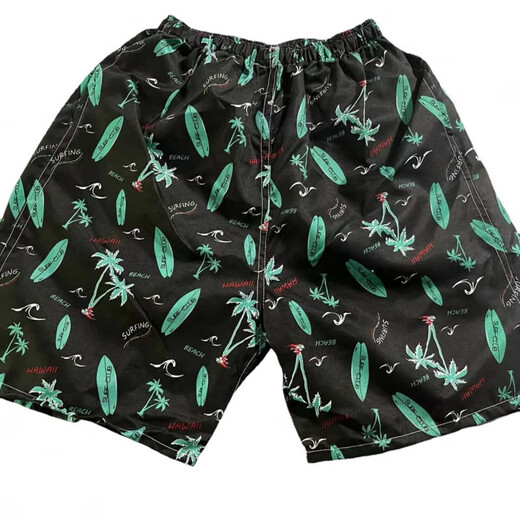 Beach quick-drying pants Men's quick-drying shorts loose five-point rafting surfing seaside swimming blue mixed hair one size