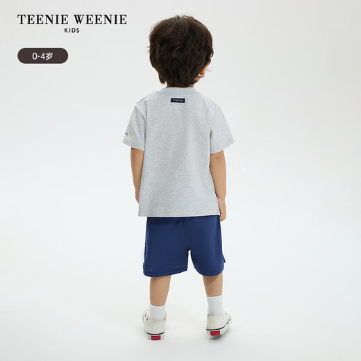 Teenie Weenie Kids 25-year-old baby boy printed short-sleeved round neck T-shirt base layer gray 90 cm