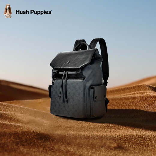 暇步士（Hush Puppies）大容量双肩包休闲百搭背包男牛皮商务双肩包男14英寸生日礼物
