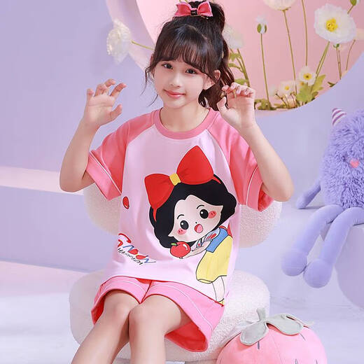 Детская пижама Pure Cotton Cotton Completeed Summer Thin Beaver Ruby Loppy Cartoon Little Girl Home Clothing Set 6629# Pikachu 145 размер 16 рост 138 см.
