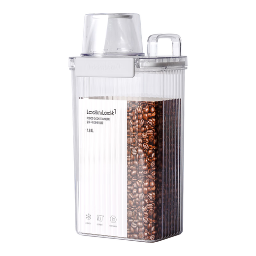 LOCK&LOCK measuring cup snap-on storage jar kitchen sealed jar snack fruit sealed moisture-proof grain storage box food storage jar 1.8L white