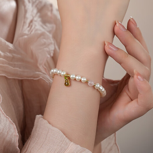Dara 925 silver pearl bracelet, freshwater pearl bracelet, elastic rope bracelet, 5-6mm, birthday gift for wife, girlfriend