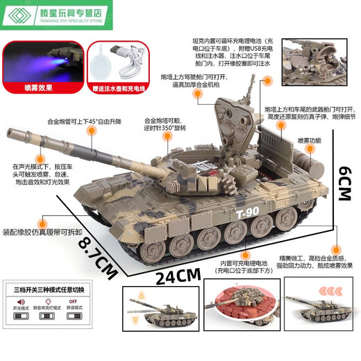 Shantoulin Village (en caja) Versión de spray de tanque armado simulado Modelo de aleación Modelo militar adornado al por mayor A3527 Sherman M4 Tank Spray Ejército verde