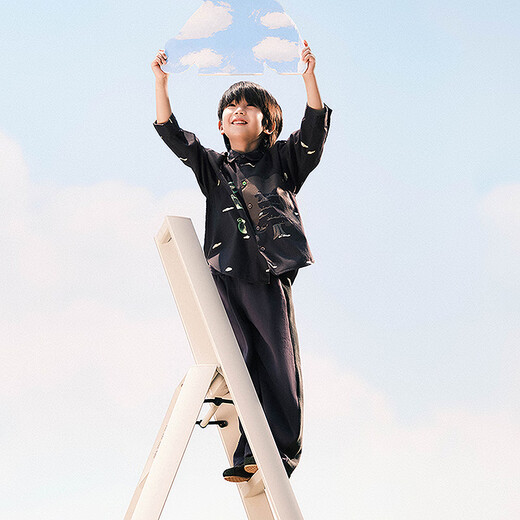 Jnby by JNBY New Jiangnan Buyi children's clothing long-sleeved shirt H-shaped loose shirt collar cotton 25 autumn boys 1P8210960 077/miscellaneous gray coffee 140 cm