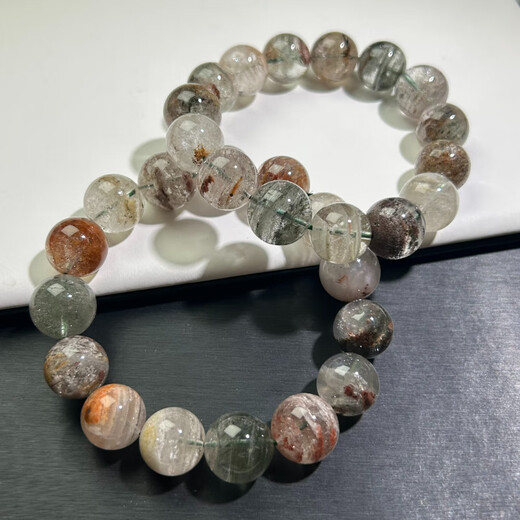 Bracelet de cristal fantôme à mille couches pour quatre saisons Natural Full Full Ghost Greed Red Ghost Bread Bracelet QCSJ12244 Perle Diamètre d'environ 12 mm