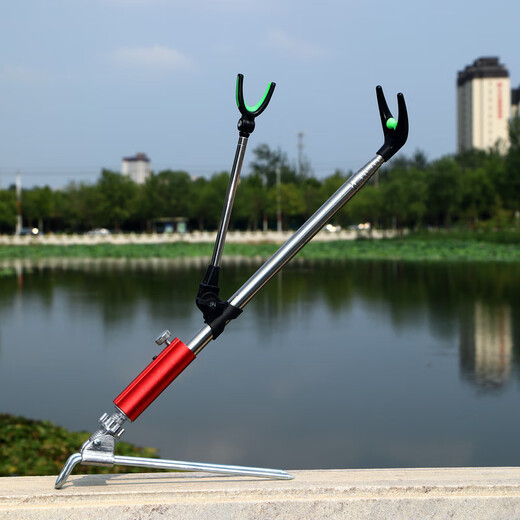 Jinglang Fishing Rod Bracket 2.4m stainless steel turret bracket fishing rod rack with ground rod rack hand rod fishing rod support rack