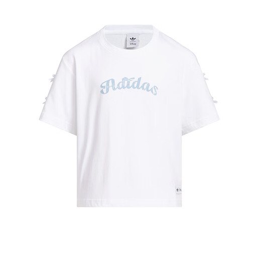 Adidas (adidas) Camiseta de ropa para niñas para niños 25 Summer 101 Spot Dog Article Estilo de marca Embellido Agodón puro de algodón corto KG6626 KG6625 White 165 (Etiqueta 164)