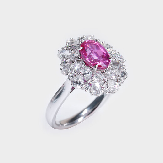EAGLEHURST 18K gold diamond hot pink sapphire ring GRS certificate hot pink sapphire ring