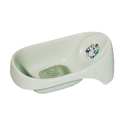 奔麦婴儿洗澡盆浴盆宝宝沐浴盆儿童洗澡桶可坐可躺家用新生儿洗澡用品 【＋电动花洒】欧碧绿