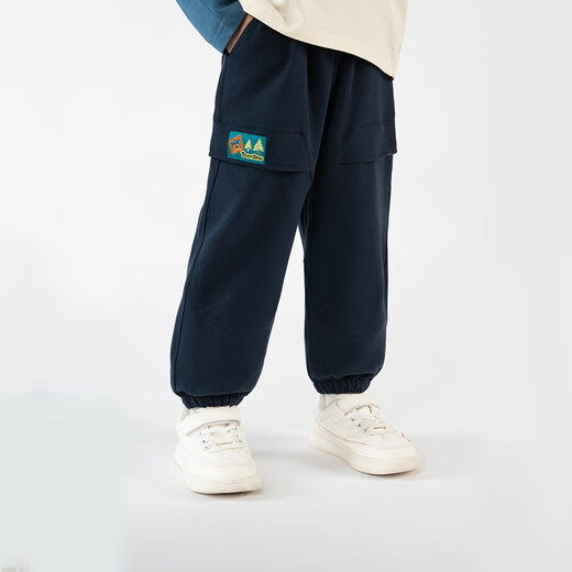 Paw Paw Team Li Dagong Children's Clothing Boys' Sports Pants Spring and Autumn Style Casual Work Pants for Children and Middle School Autumn Clothes Navy 120
