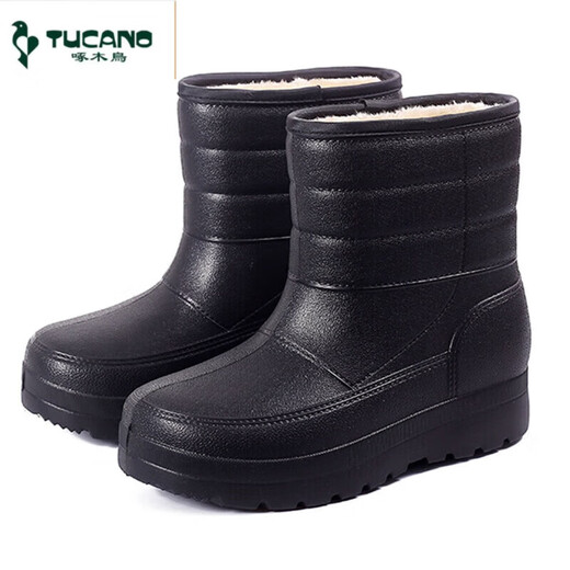 Woodpecker lightweight rain boots for women wear-resistant non-slip thickened summer rain boots waterproof cotton shoes for men wear foam lightweight shoes Purple 40 size smaller