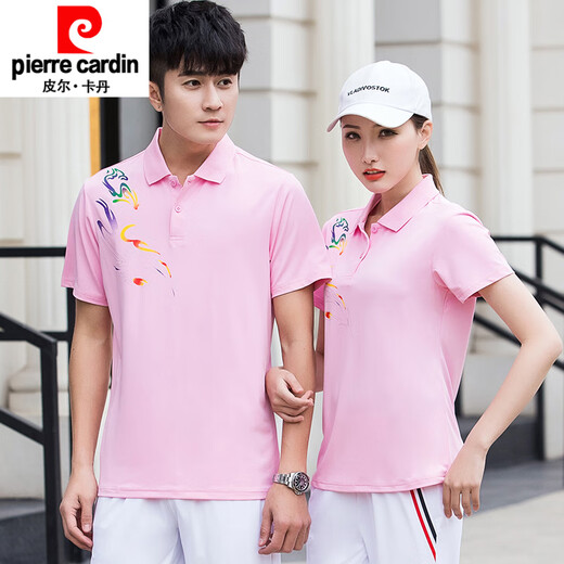 Pierre Cardin Summer Summer Sports T-shirt à manches courtes hommes et femmes T-shirt t-shirt T-shirt T-shirt Set Custom Imprimé Logo Work Clothes Tricoted 9215 Water Blue Costume (T-shirt + Blanc Long * Pantalon) S Femmes S